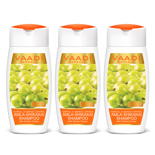 Hairfall & Damage Control Shampoo (Indian Gooseberry Extract) - Promotes Hair Growth - Adds Shine to Hair (3 x 110 ml/4 fl oz)