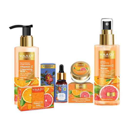 Vitamin C Intense Glow 5 Pcs Skin Care Set (Cleansing Milk, Soap, Toner, Serum & Cream)