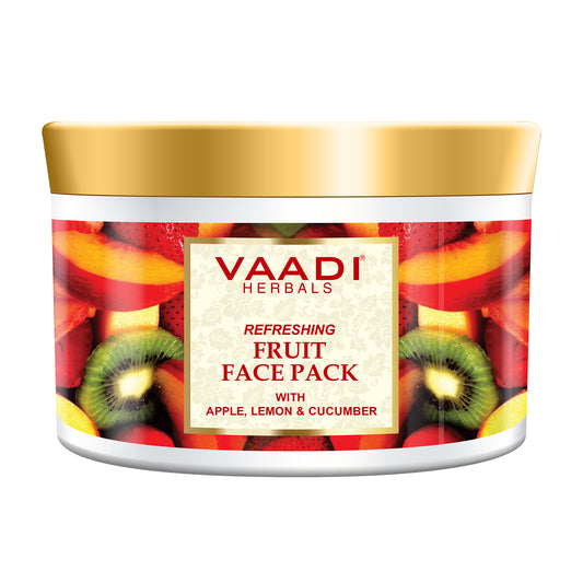 Refreshing Organic Fruit Face Pack with Apple, Lemon & Cucumber - Protects & Revitalizes Skin (600 gms /21.2 oz)