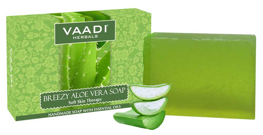Breezy Organic Aloe Vera Soap with Honey - Anti Infective Therapy - Cleanses & Soothes Skin (75 gms / 2.7 oz)