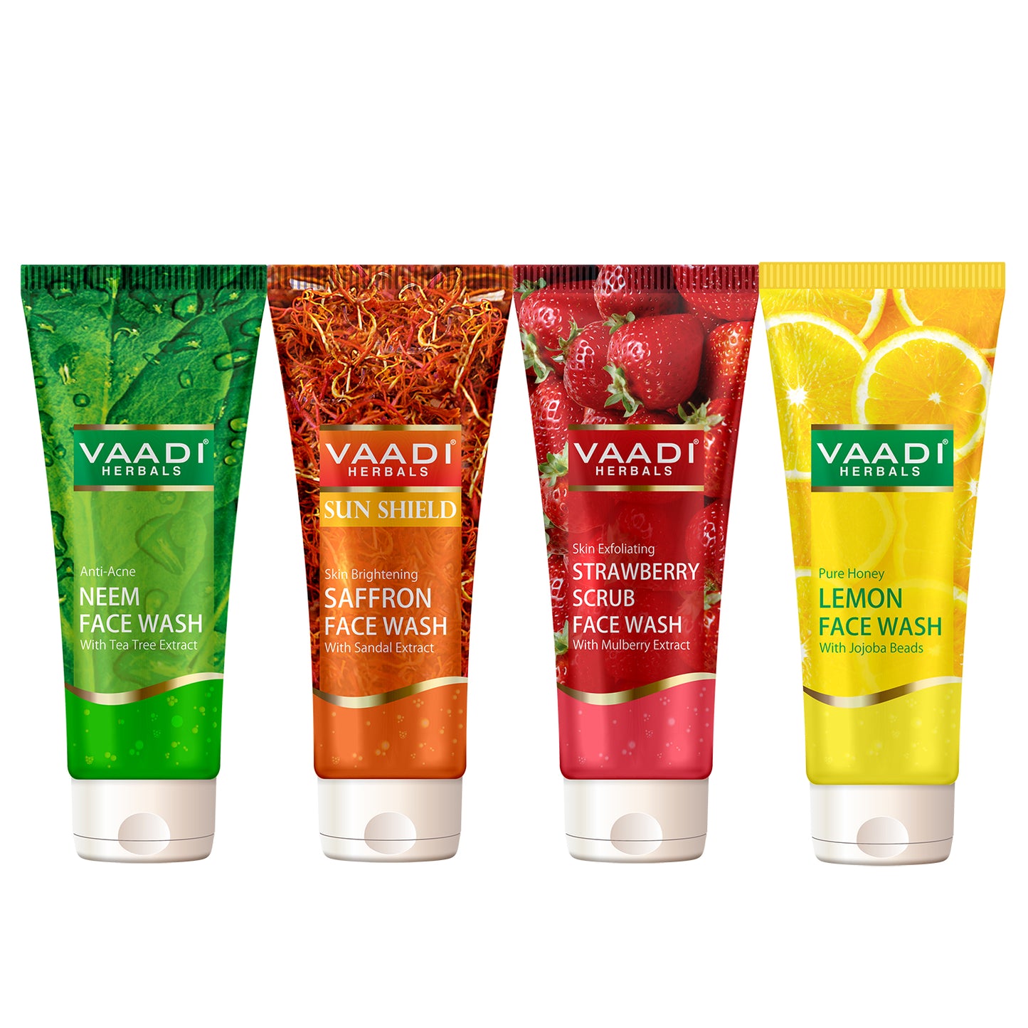 Assorted Pack of 4 Organic Face Wash (4 x 60 ml/2.1 fl oz)