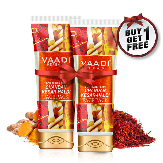 Saffron Sandalwood Fairness Face Pack - Removes Marks and Lightens Skin Tone - Repairs and Protects Skin (120 gms/ 4.3 oz) (Buy 1 Get 1 Free)