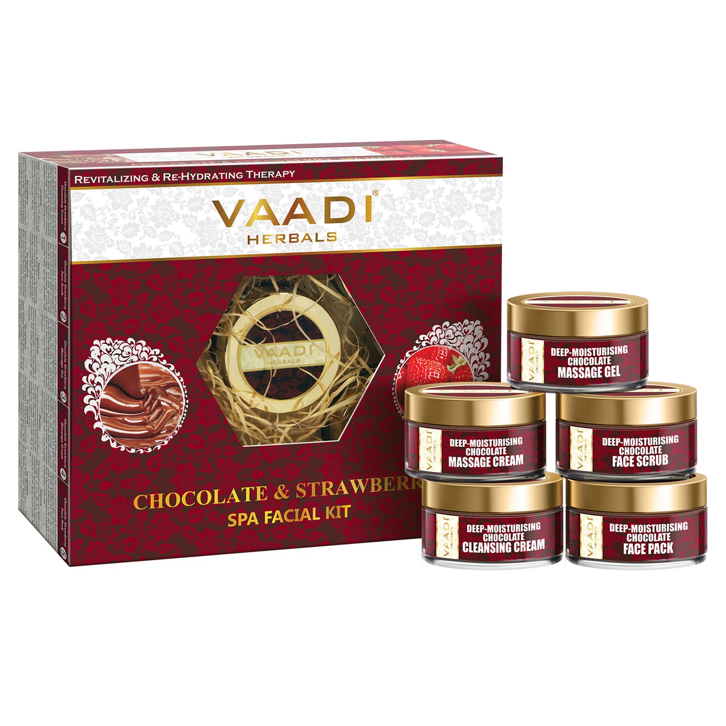 Organic Chocolate Facial Kit with Strawberry Extract - Deep Conditions & Tones Skin ( 270 gms/ 9.6 oz)