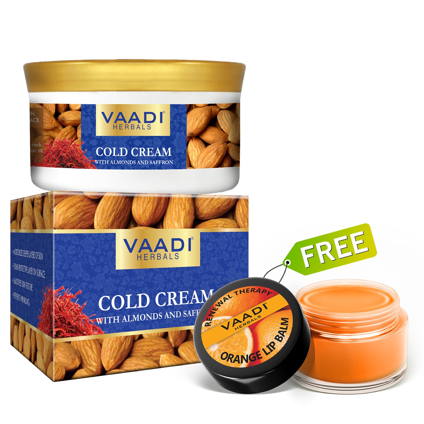 Cold Cream (150 gms / 5.3 oz) With free Orange and Shea Butter Lip Balm (10 gms)