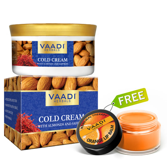 Cold Cream (150 gms / 5.3 oz) With free Orange and Shea Butter Lip Balm (10 gms)