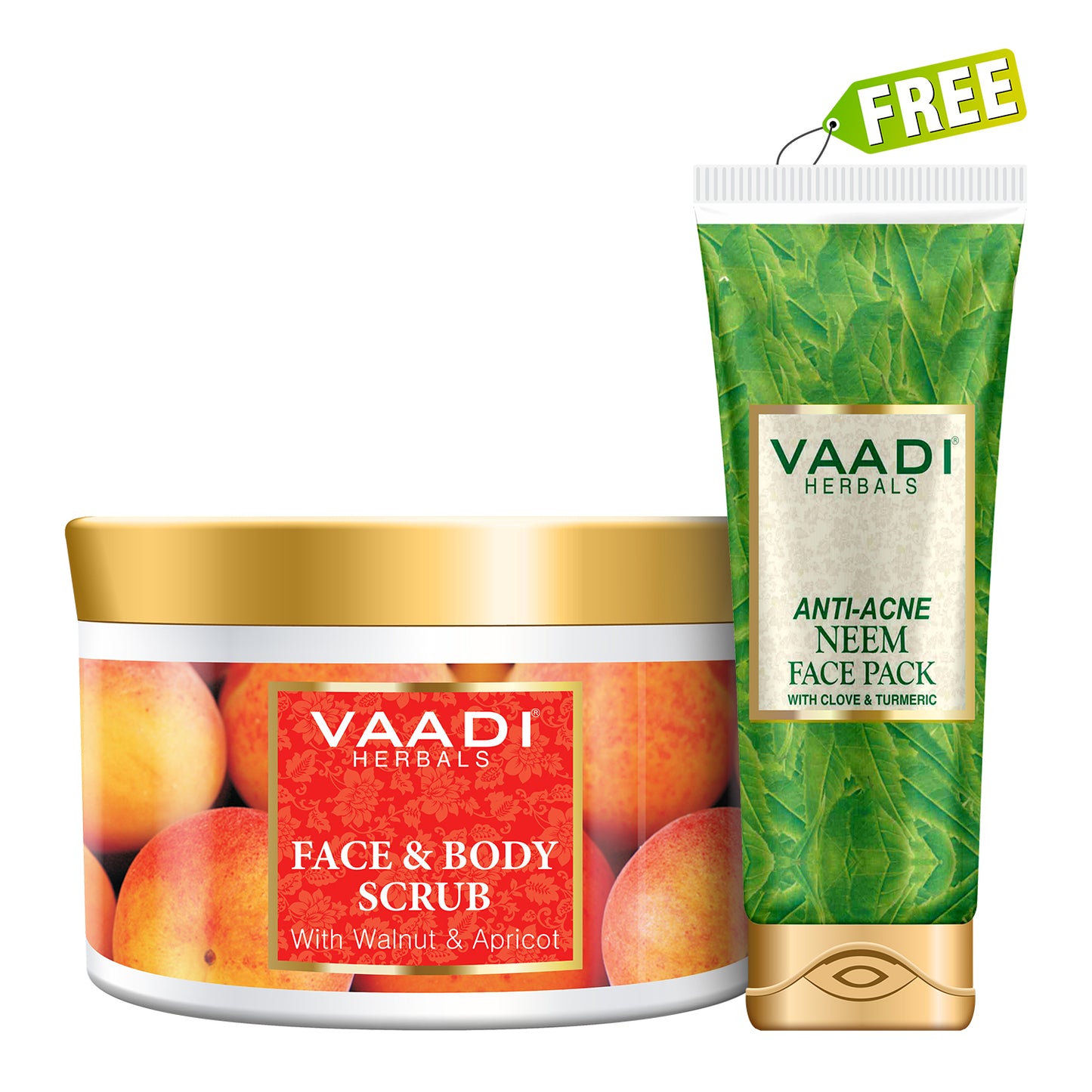 Organic Face & Body Scrub with Walnut ( 500 gms ) with free Organic Neem Face Pack (120 gms)