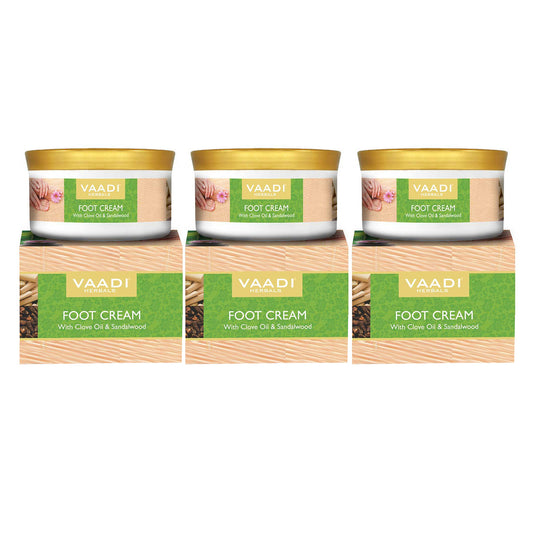 Organic Foot Cream with Clove & Sandalwood Oil - Softens Dry & Cracked Feet - Deep Moisturises (3 x 150 gms / 5.3 oz)