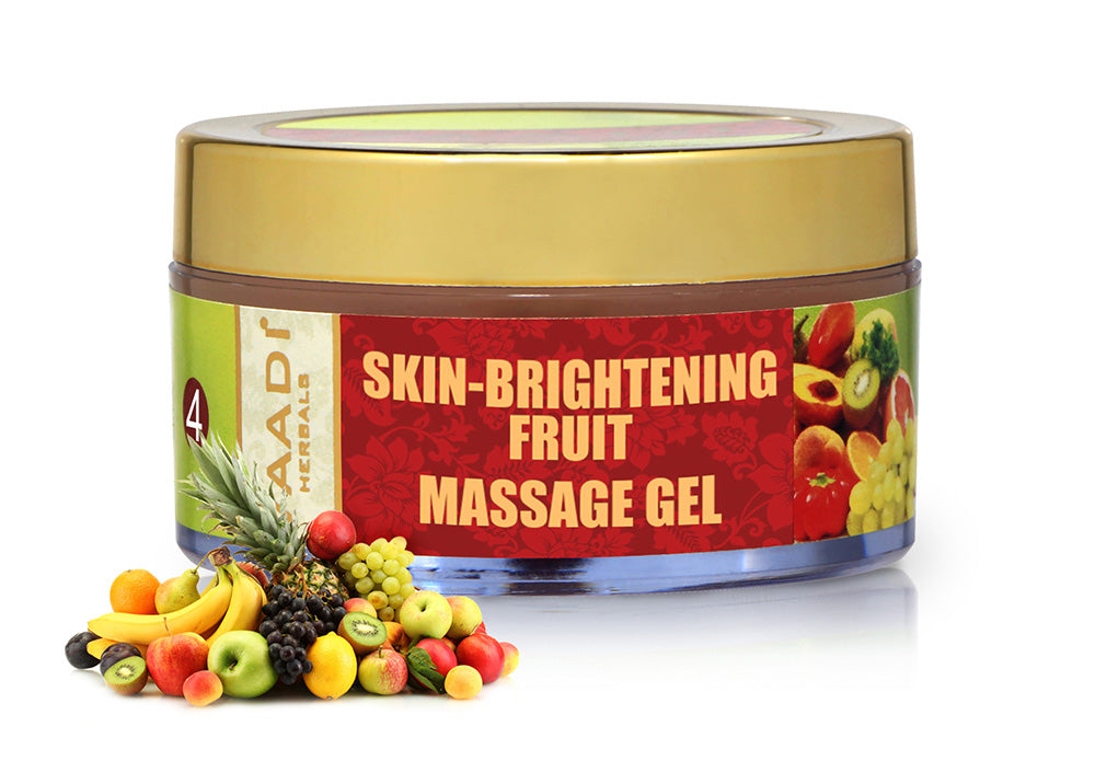 Skin Brightening Organic Fruit Massage Gel with Orange Extract & Turmeric - Removes Sun Tan - Brightens Complexion ( 50 gms /2oz)