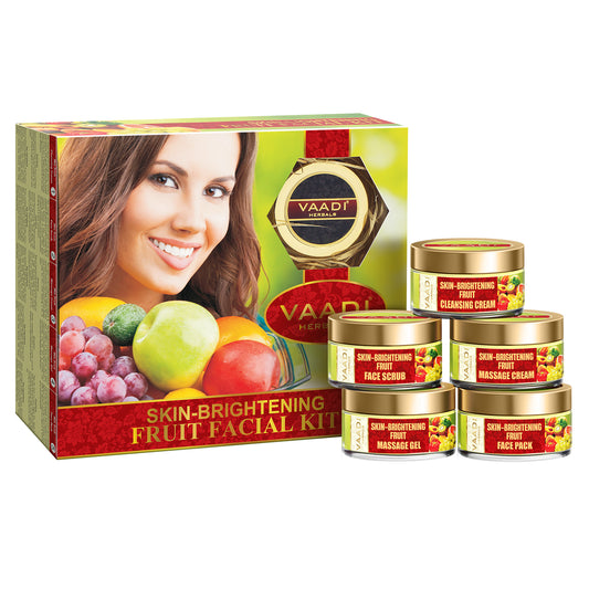 Skin Brightening Organic Fruit Facial Kit - For Deep Nourishment - Reducing Marks (270 gms / 9.6 oz)