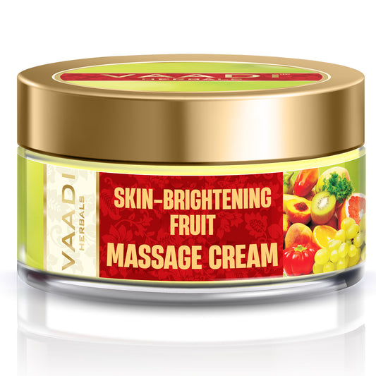 Skin Brightening Organic Fruit Massage Cream with Orange Extract & Turmeric - Removes Sun Tan - Brighten Complexion ( 50 gms /2oz)