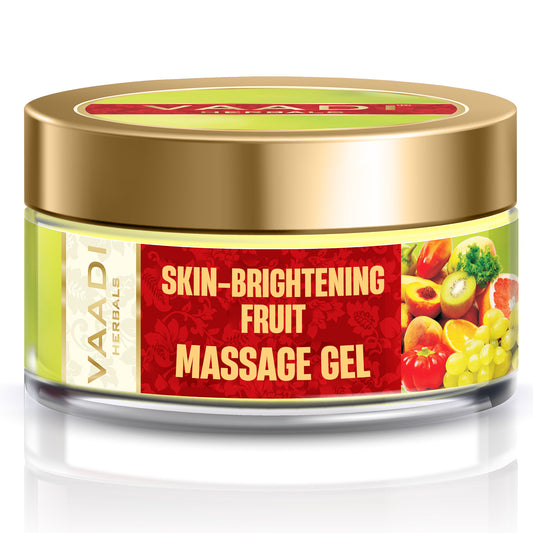 Skin Brightening Organic Fruit Massage Gel with Orange Extract & Turmeric - Removes Sun Tan - Brightens Complexion ( 50 gms /2oz)