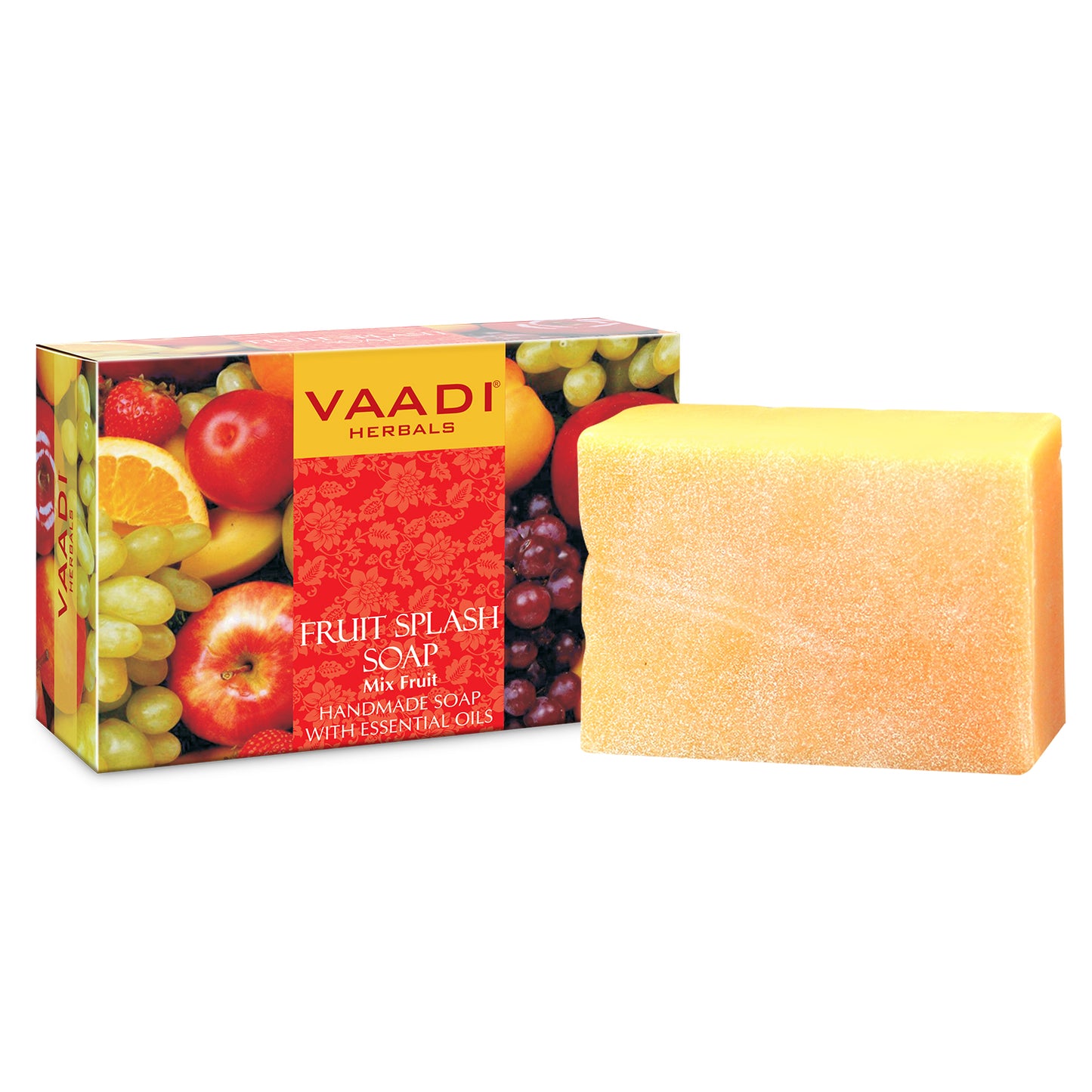 Organic Fruit Splash Soap with Orange, Peach, Lemon & Green Apple - Multivitamin Rich - Keeps Skin Nourished (75 gms/2.7 oz)