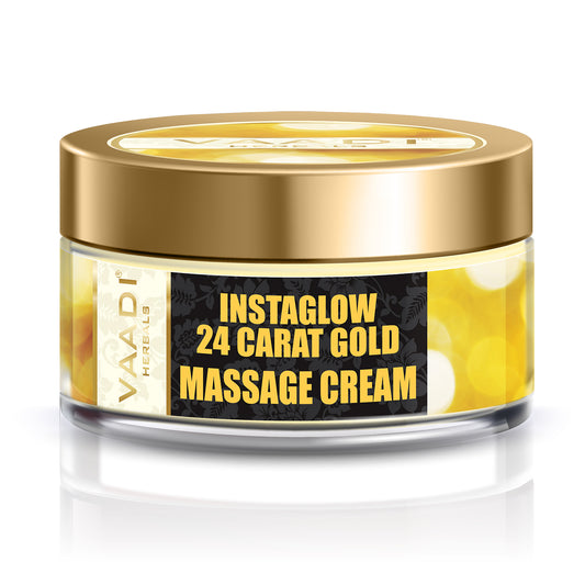 Organic 24 Carat Gold Massage Cream with Marigold & Wheatgerm Oil - Clears Oil & Impurities - Makes Skin Luminous ( 50 gms / 2oz)