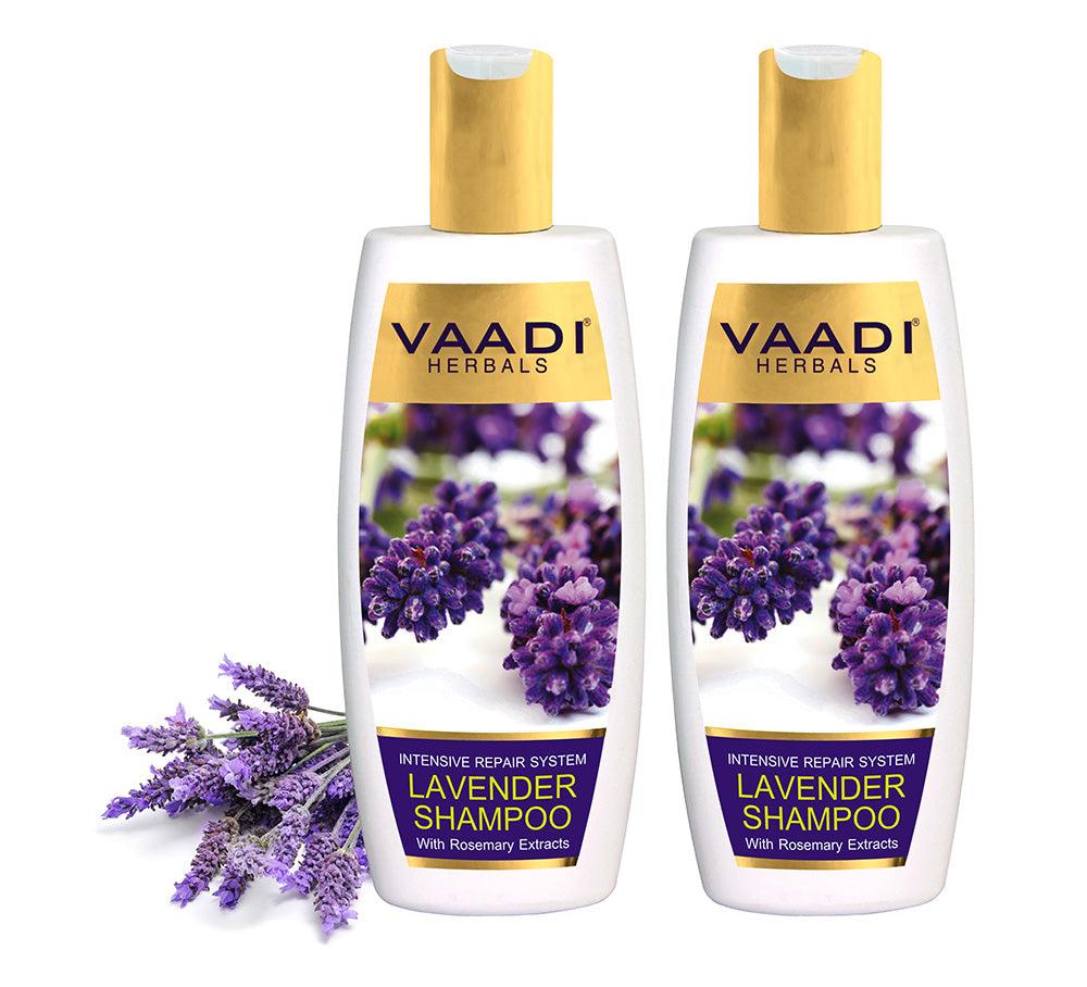 Intensive Repair Organic Lavender Shampoo with Rosemary Extract- Improves Hair Growth - Ultra Nourishing (2 x 350 ml/ 12 fl oz)