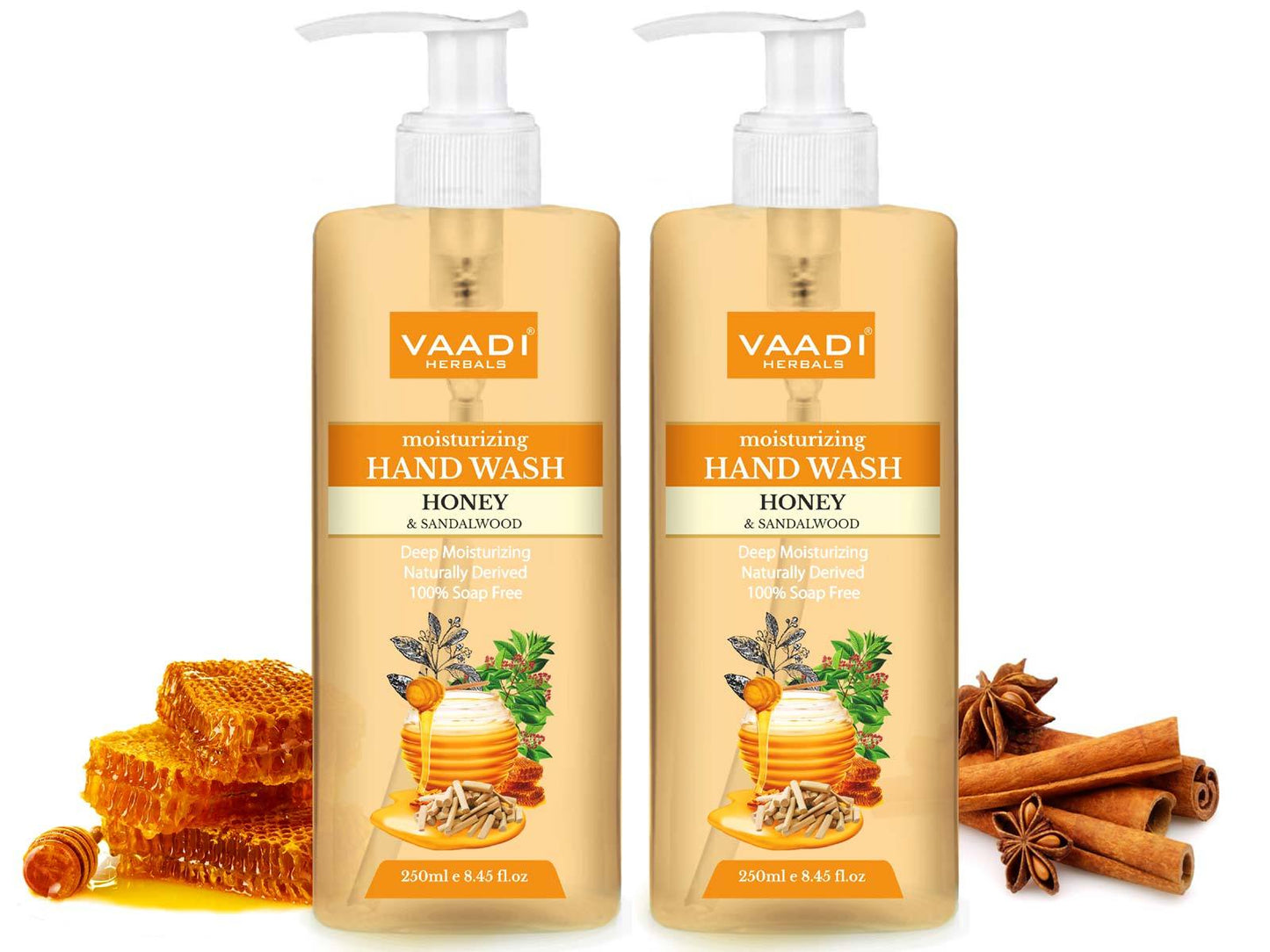Pack of 2 Deep Moisturizing Organic Honey & Sandal Hand Wash (2 x 250 ml / 8.5 fl oz )