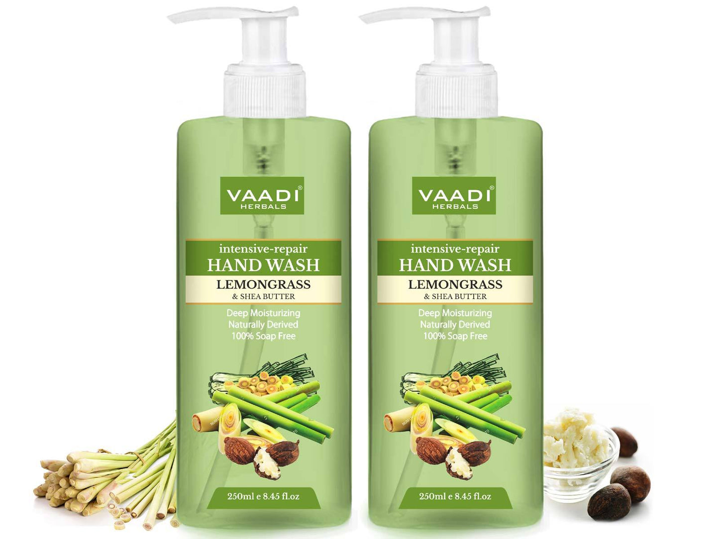 Pack of 2 Intensive-Repair Organic Lemongrass & Shea Butter Hand Wash (2 x 250 ml / 8.5 fl oz )