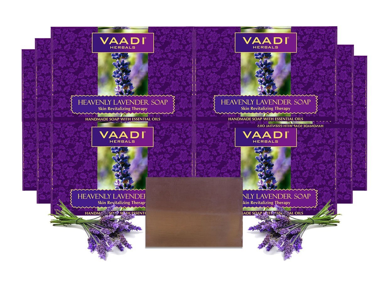 Heavenly Organic Lavender Soap with Rosemary - Revitalizes & Hydrates Skin (12 x 75 gms / 2.7 oz)