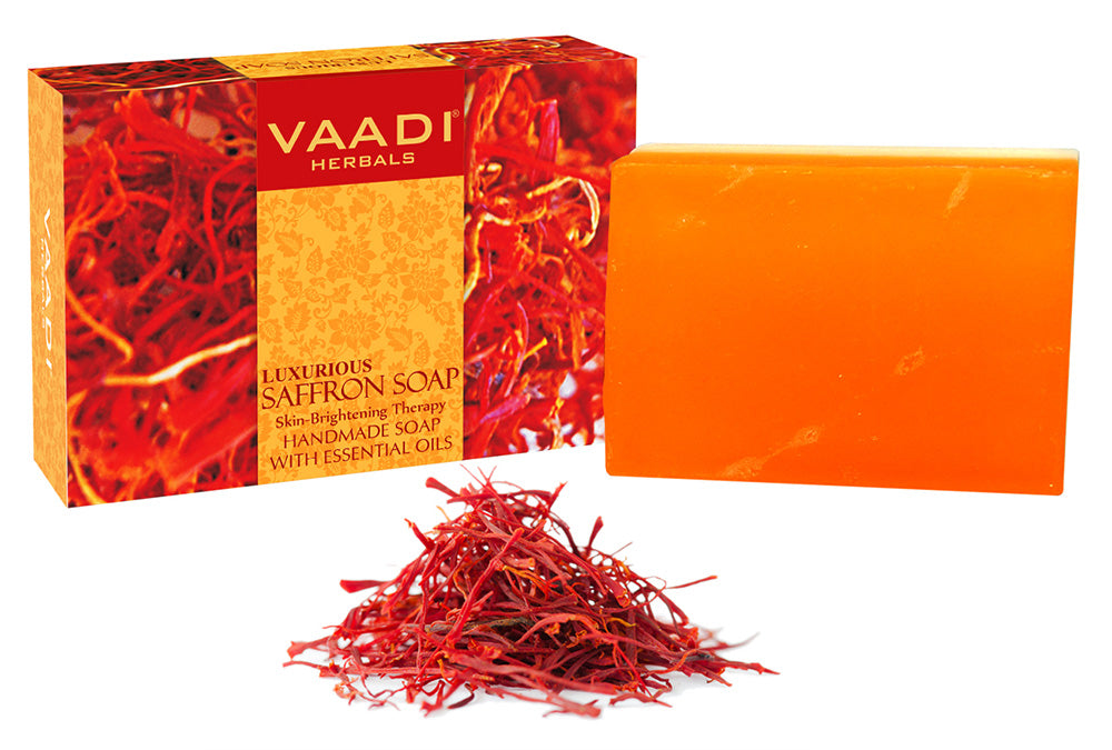Luxurious Organic Saffron Soap - Skin Brightening Therapy - Evens Skin Tone - Reduce Marks ( 75 gms / 2.7 oz)
