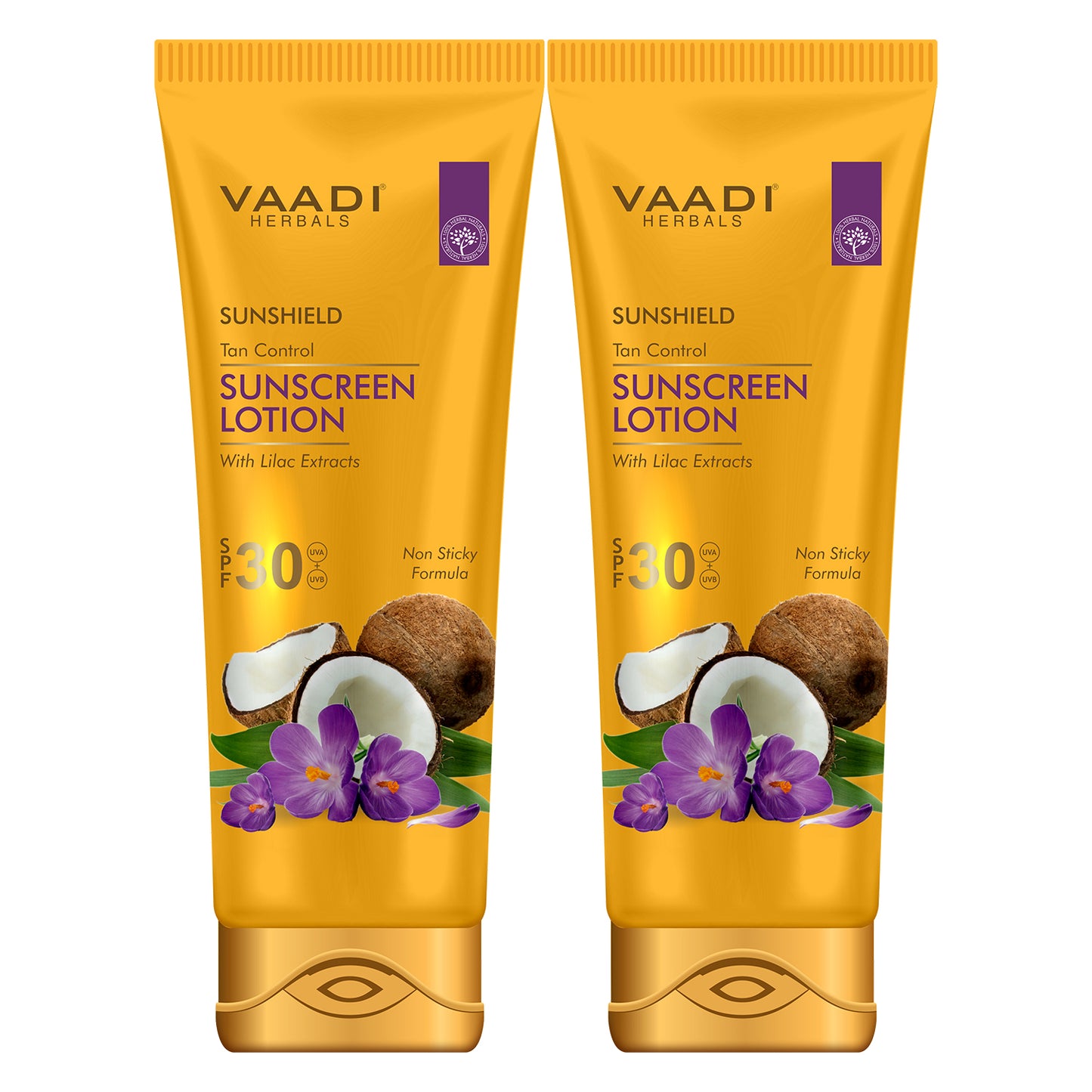 Organic Sunscreen Lotion SPF 30 wth Lilac Extract - Anti oxidant Rich - Long Lasting - Protects from Sun Tan (2 x 110 ml / 4 fl oz)