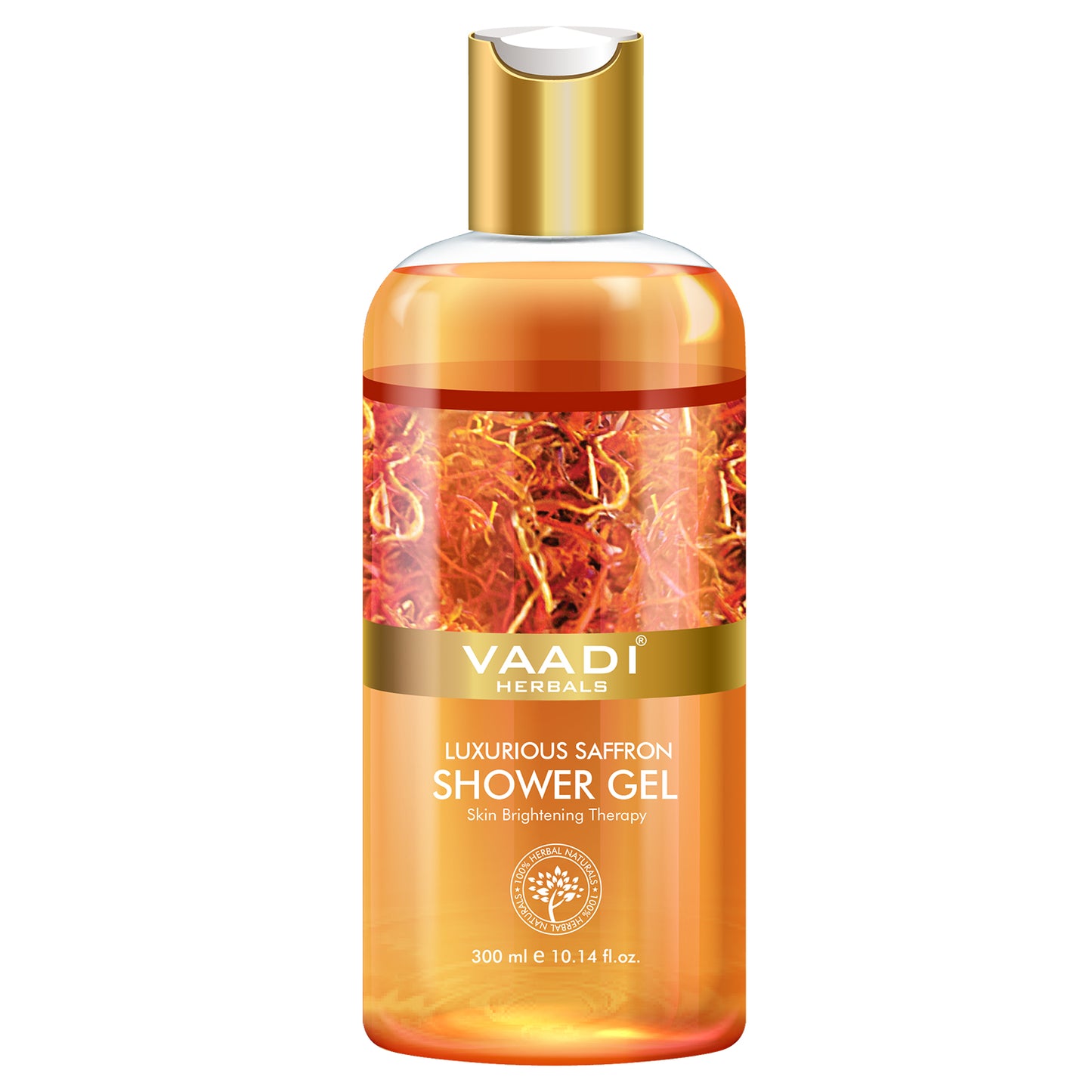 Luxurious Organic Saffron Shower Gel - Skin Brightening Therapy - Reduces Pigmentation Marks (300 ml / 10.2 fl oz)