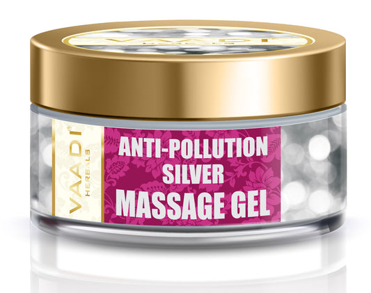 Organic Silver Massage Gel with Pure Silver Dust & Sandalwood Oil - Deep Cleanses Skin - Keeps Skin Soft (50 gms/ 2oz)