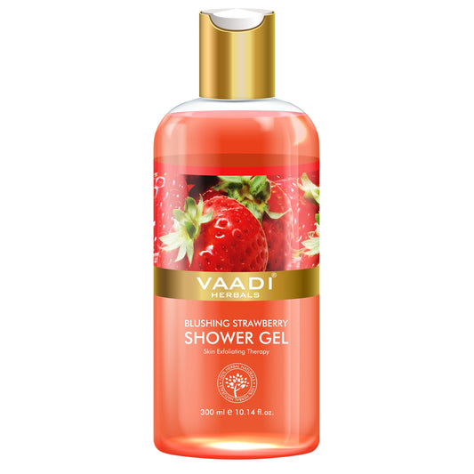 Blushing Organic Strawberry Shower Gel - Skin Firming Therapy - Enhances Collagen (300 ml / 10.2 fl oz)