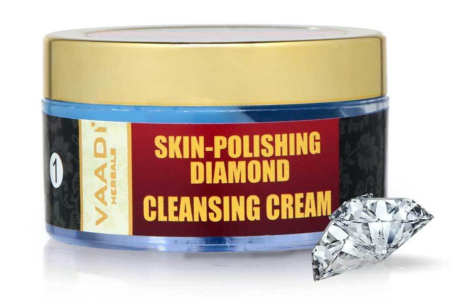 Skin Polishing Organic Diamond Cleansing Cream with Diamond Ash & Orange Oil - Hydrates & Nourishes Skin ( 50 gms/2 oz)