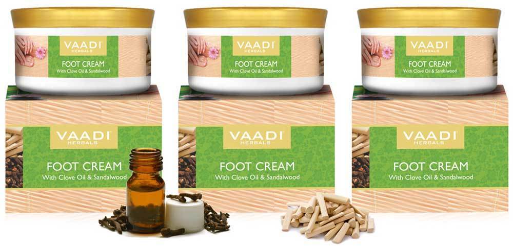 Organic Foot Cream with Clove & Sandalwood Oil - Softens Dry & Cracked Feet - Deep Moisturises (3 x 150 gms / 5.3 oz)