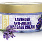 Anti Ageing Organic Lavender Massage Cream with Rosemary Extract - Boosts Cellular Renewal - Keeps Skin Firm (50 gms / 2 oz)