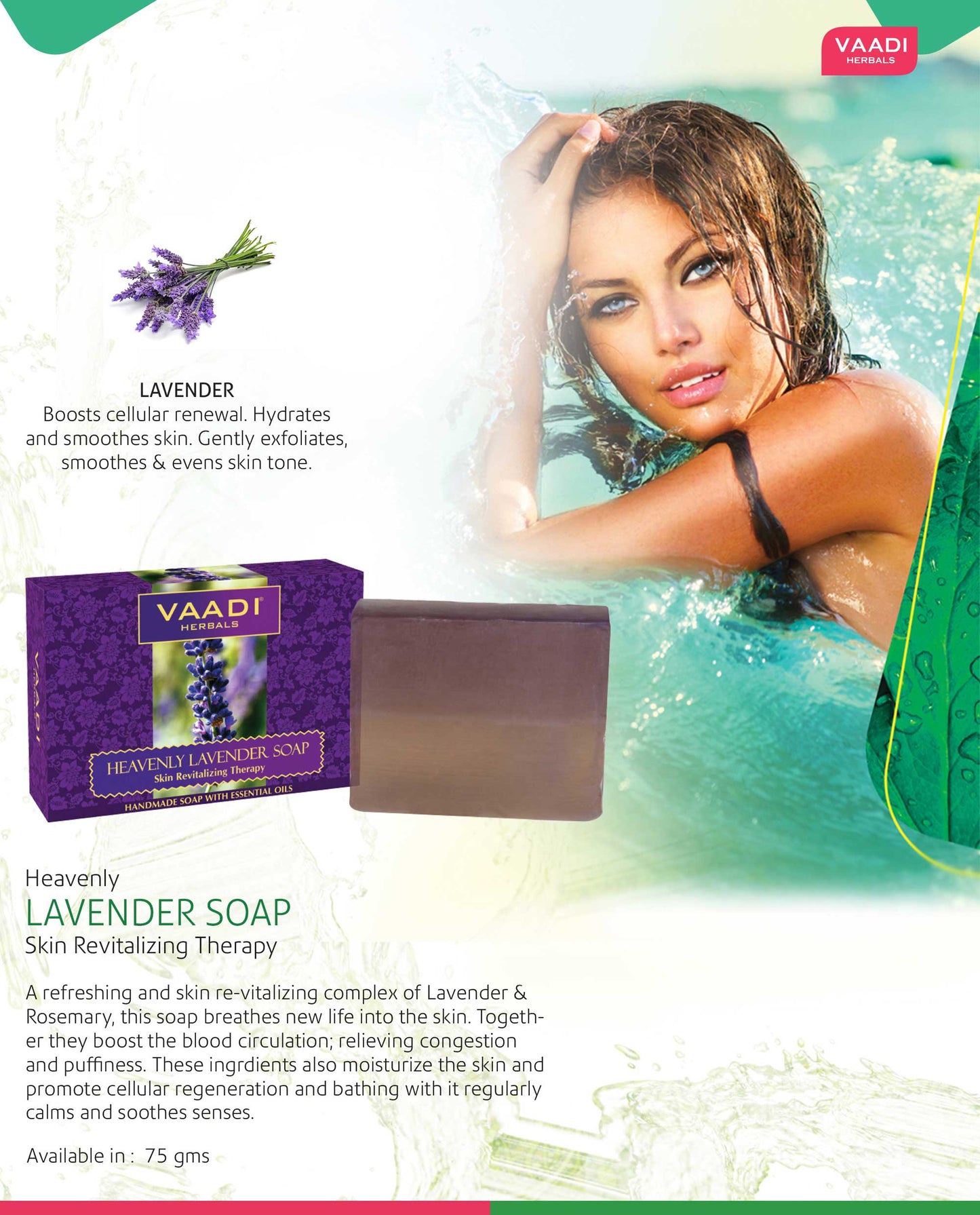 Heavenly Organic Lavender Soap with Rosemary - Revitalizes & Hydrates Skin ( 75 gms / 2.7 oz)