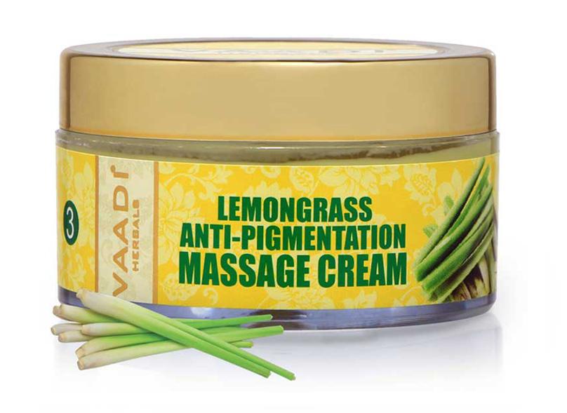 Anti Pigmentation Organic Lemongrass Massage Cream - Unclogs Pores - Makes Skin Smooth & Clear (50 gms / 2 oz)