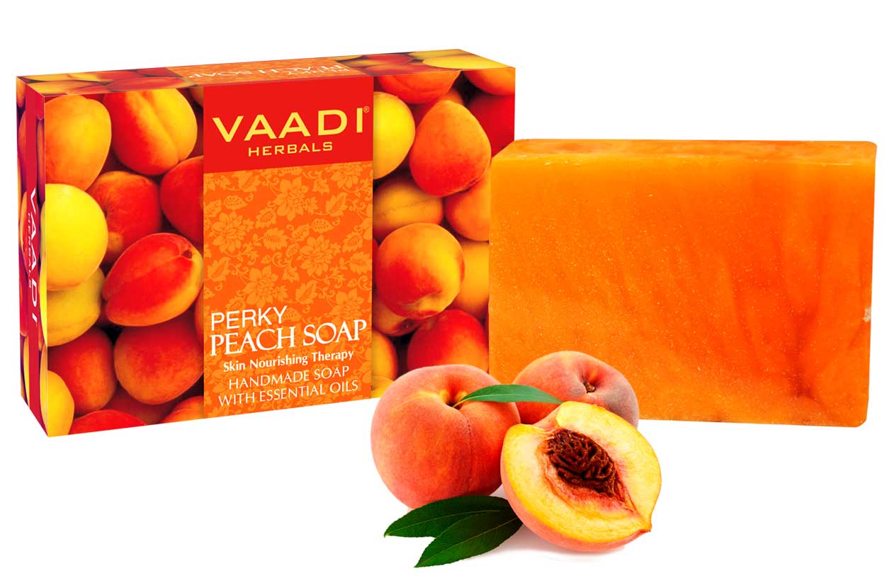 Organic Perky Peach Soap with Almond Oil - Skin Nourishing - Rehydrates (75 gms / 2.7 oz)