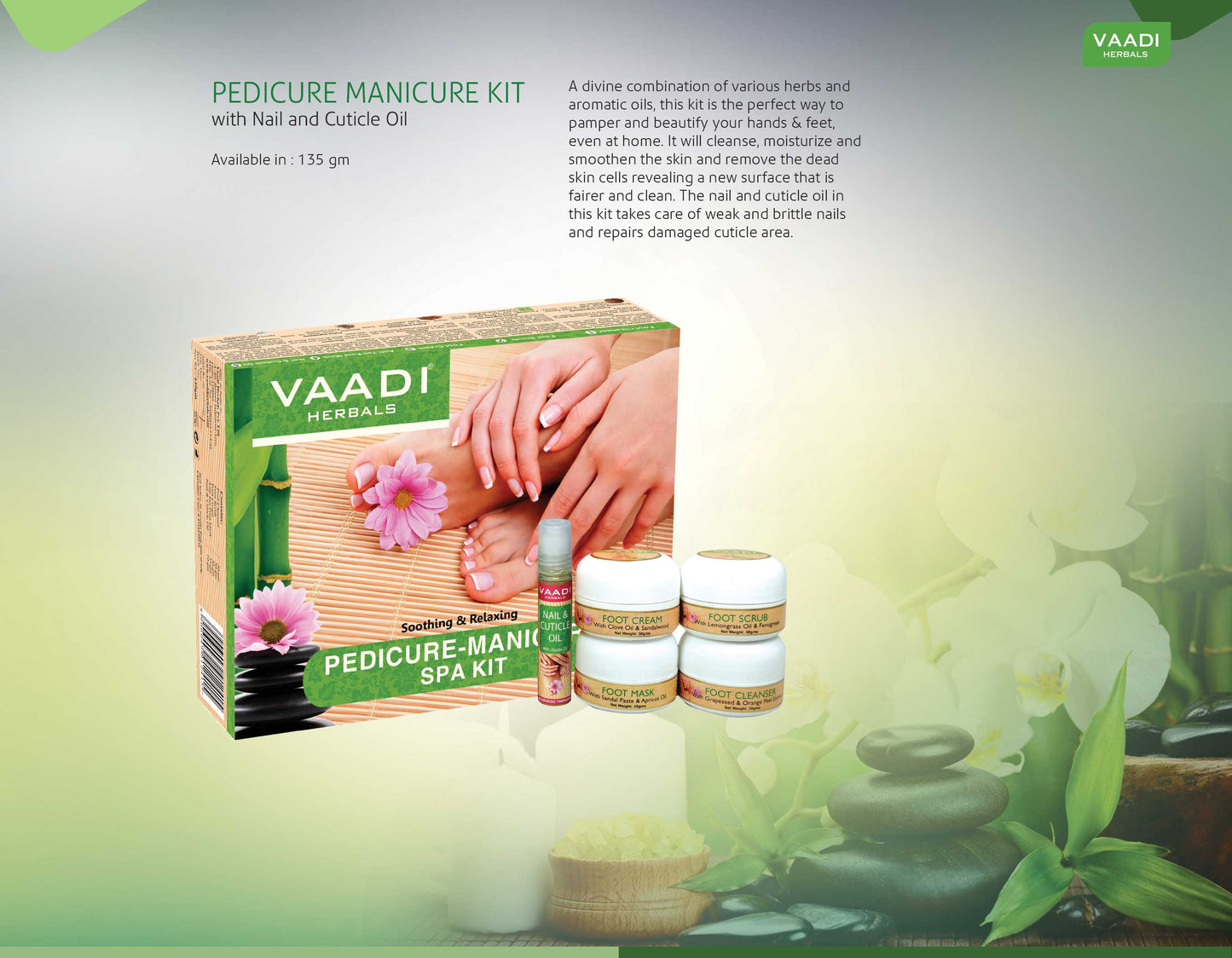 Organic Pedicure Manicure Spa Kit - Repairs Damaged Skin (640-gms-22-6-fl-oz)