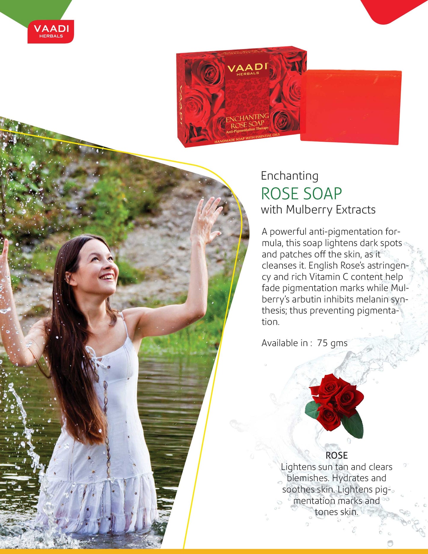 Enchanting Organic Rose Soap with Mulberry Extract - Anti Pigmentation Therapy - Reduce Dark Spots & Patches (3 x 75 gms/2.7 oz)