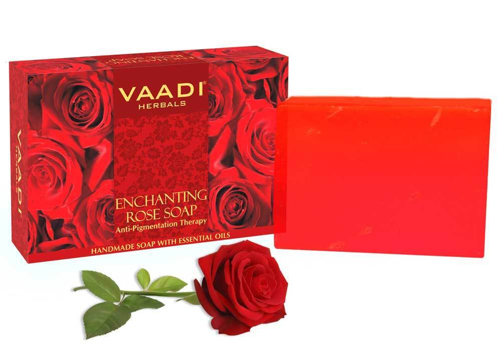 Enchanting Organic Rose Soap with Mulberry Extract - Anti Pigmentation Therapy - Reduce Dark Spots & Patches (75 gms/2.7 oz)