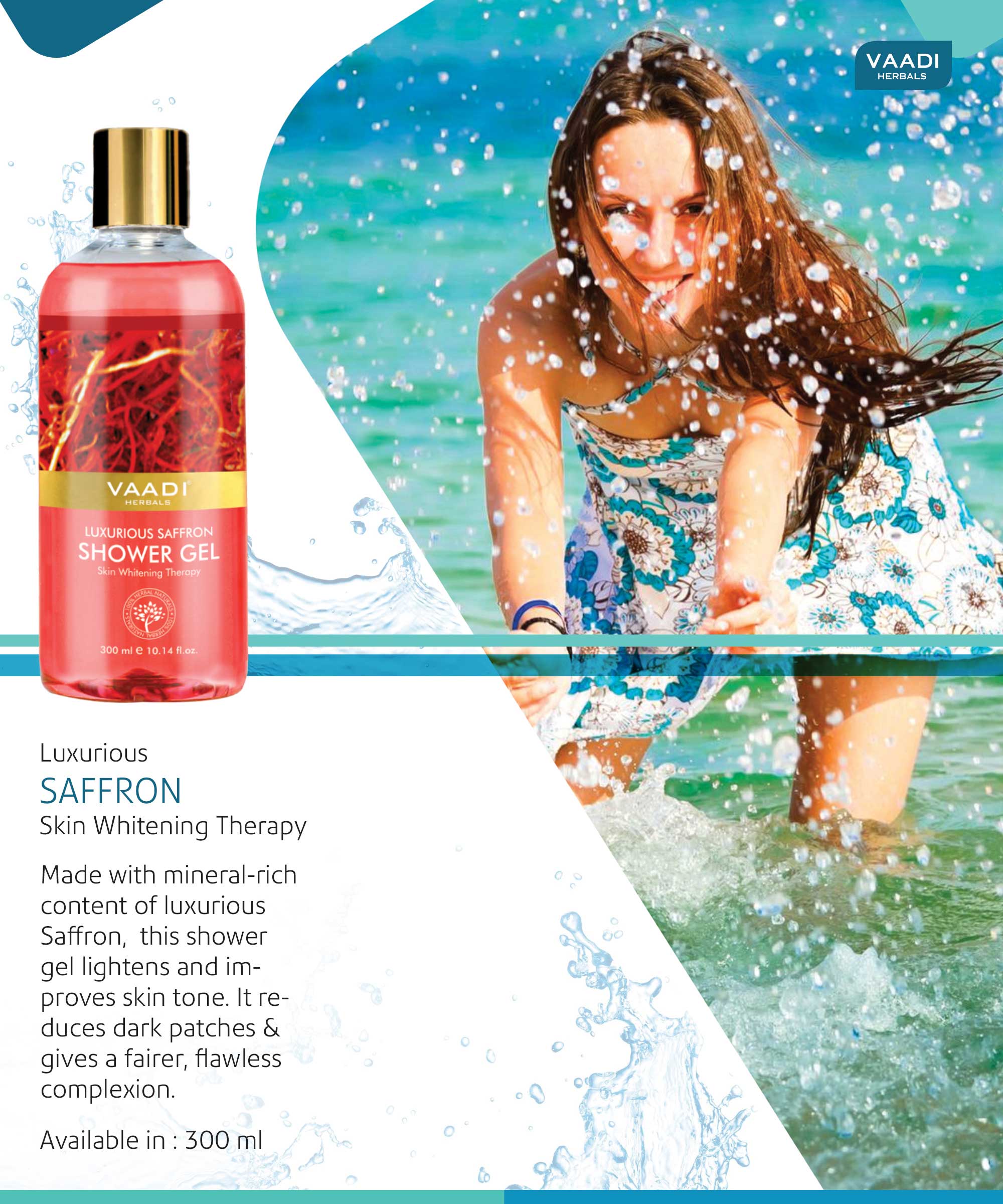 Luxurious Organic Saffron Shower Gel Skin Brightening Therapy